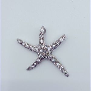 Cubic Zirconia and Sterling Silver (925) Starfish Pendant